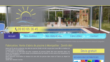 Page d'accueil du site : Zénith Abri