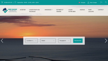 Page d'accueil du site : Port Leucate Immobilier