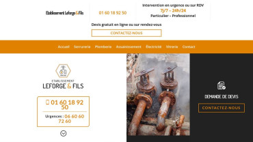 Page d'accueil du site : Leforge & Fils