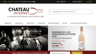 Page d'accueil du site : Château Internet