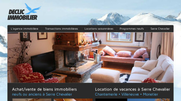 Page d'accueil du site : Declic Immobilier