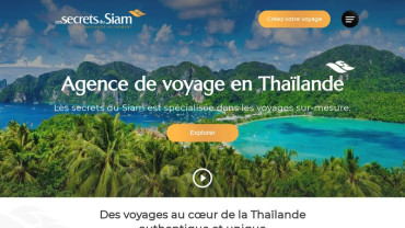 Page d'accueil du site : Les secrets du Siam