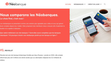 Page d'accueil du site : Néobanque