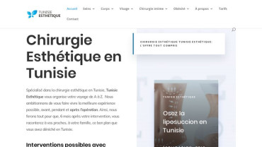Page d'accueil du site : TunisieEsthetique