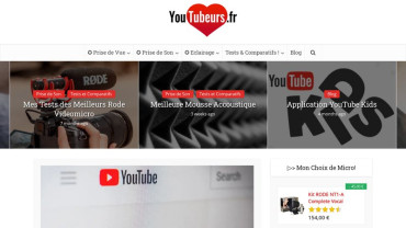 Page d'accueil du site : Tubeurs.fr