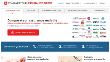 Page d'accueil du site : Comparateur-assurance-suisse