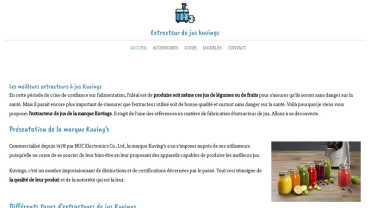Page d'accueil du site : Extracteur de jus Kuvings