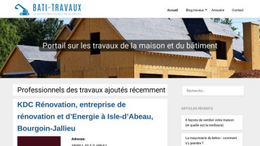 Page d'accueil du site : Bati-Travaux