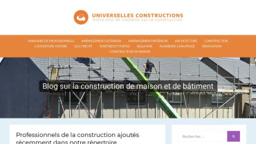 Page d'accueil du site : Universelles Constructions