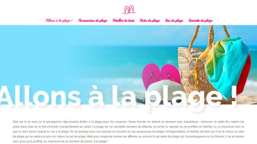Page d'accueil du site : Allons à la plage 
