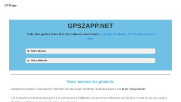 Page d'accueil du site : GPSZapp