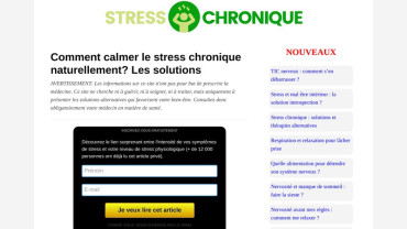 Page d'accueil du site : Stress Chronique