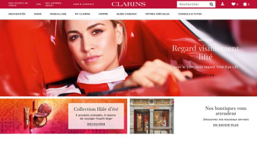 Page d'accueil du site : CLARINS