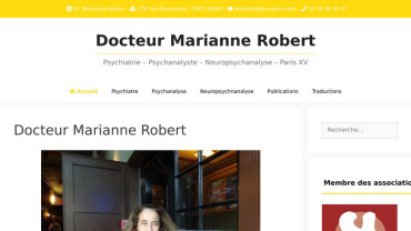 Page d'accueil du site : Docteur Marianne Robert