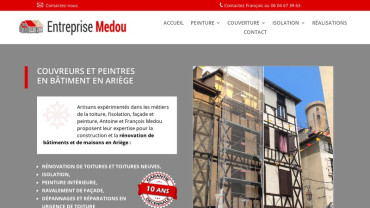 Page d'accueil du site : Entreprise Medou
