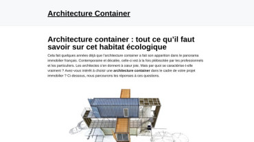 Page d'accueil du site : Architecture Container