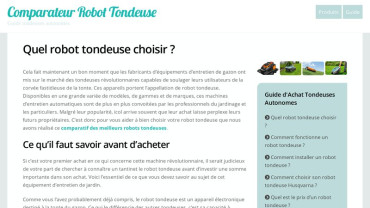 Page d'accueil du site : Comparatif Robot Tondeuse 