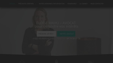 Page d'accueil du site : Mahu Avocat