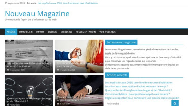 Page d'accueil du site : Nouveau Magazine