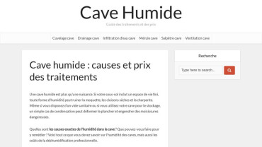 Page d'accueil du site : Cave Humide