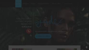 Page d'accueil du site : Jade Coiffure