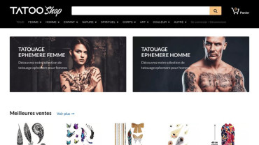 Page d'accueil du site : Tatooshop
