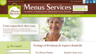 Page d'accueil du site : Les Menus Services