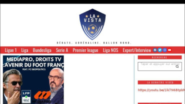 Page d'accueil du site : La Vista Football