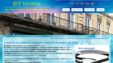 Page d'accueil du site : BF Médical