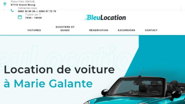 Page d'accueil du site : Bleu Location