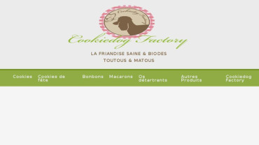 Page d'accueil du site : cookiedogfactory