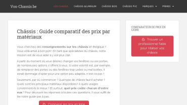 Page d'accueil du site : vos-chassis.be