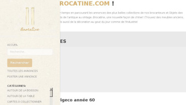 Page d'accueil du site : Brocatine