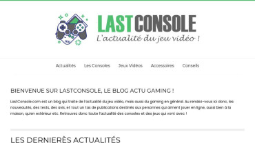 Page d'accueil du site : Last Console