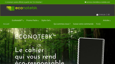 Page d'accueil du site : Eco-Notebk