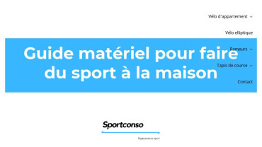 Page d'accueil du site : Sportconso