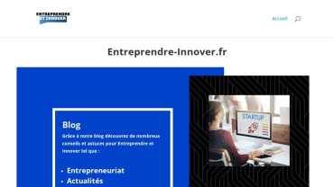 Page d'accueil du site : Entreprendre Innover