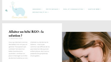 Page d'accueil du site : Cocon pour bébé