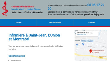 Page d'accueil du site : Cabinet Infirmier Saint-Jean L'Union