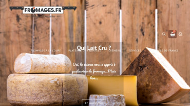 Page d'accueil du site : Fromage.fr