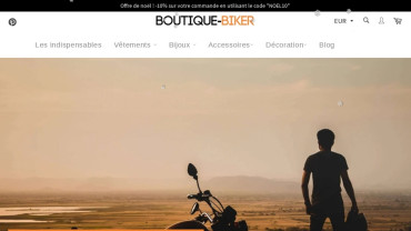 Page d'accueil du site : Boutique Biker 