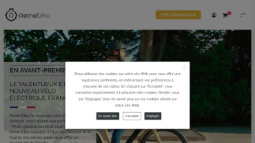 Page d'accueil du site : Reine Bike