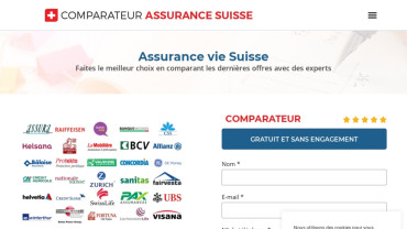 Page d'accueil du site : Comparateur Assurance Vie Suisse