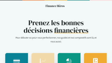 Page d'accueil du site : Finance héros