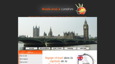 Page d'accueil du site : Week-end à Londres