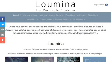 Page d'accueil du site : Loumina