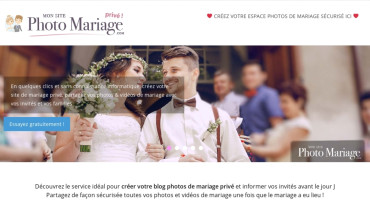 Page d'accueil du site : Mon site photo mariage