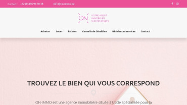 Page d'accueil du site : ON IMMO