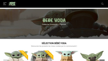 Page d'accueil du site : Bébé Yoda
