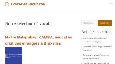 Page d'accueil du site : Avocats Belgique